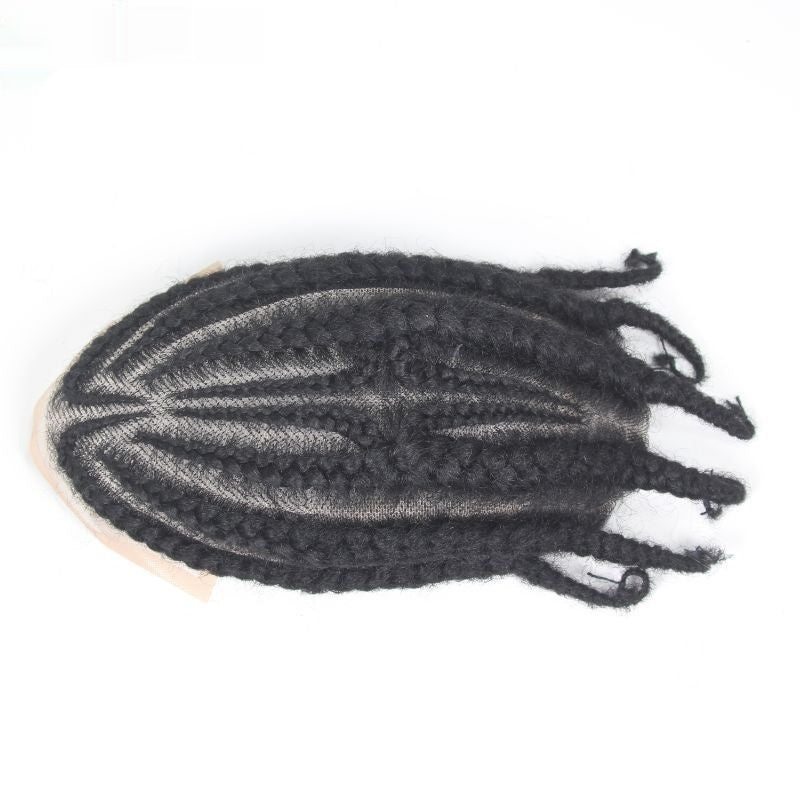 Men's Special Real Hair Hand-woven African Braid Wig Men Hair Piece