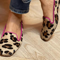 Autumn Leisure Flat Leopard Print Square Toe Slip-on Slip-on Pumps