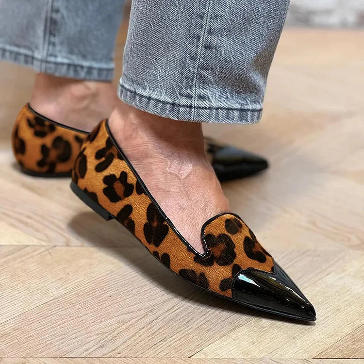 Women's Shoes Fashion Pointed Leopard Print Shallow Mouth Pumps