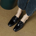 Retro Square Toe English Style Leather Shoes