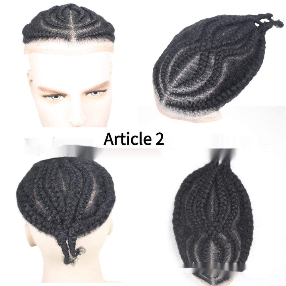 Men's Special Real Hair Hand-woven African Braid Wig Men Hair Piece