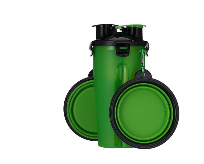 2 In 1Pet Water Bottle Dispenser Travel Portable Dog Cat Drinking Silicone Bowl