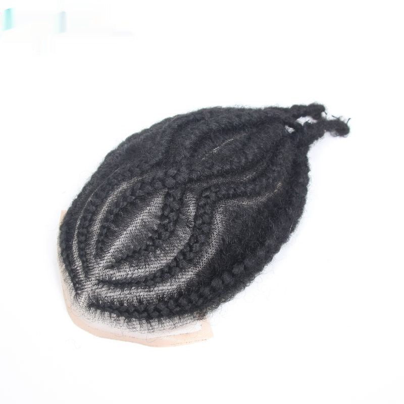 Men's Special Real Hair Hand-woven African Braid Wig Men Hair Piece