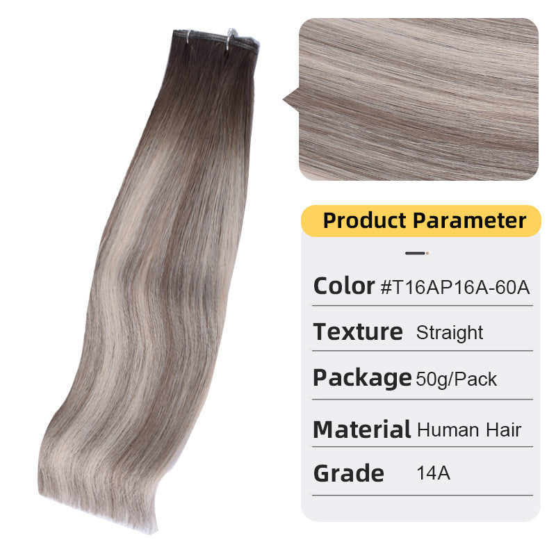 Second Generation Hand-knitted Hair Weft White Hair Extension Braid Real Hair