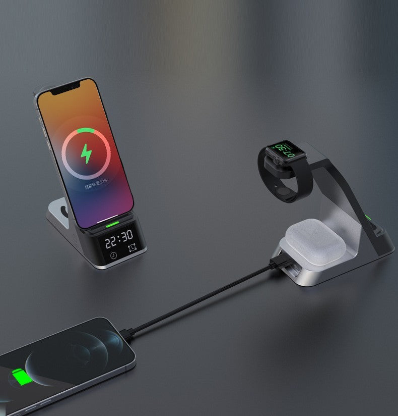 Wireless Charging Base With Clock Display Function Stand