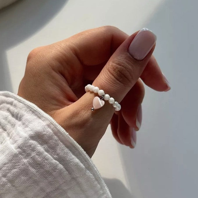 Korean Style Niche Heart Shell Index Finger Ring Versatile Design Bracelet Ring Female Ins Fashion Stacked Ring
