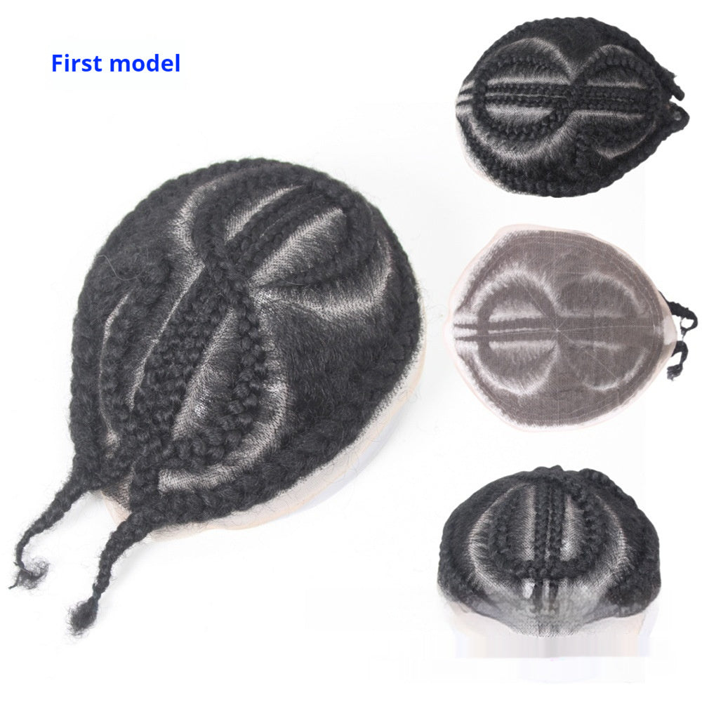Men's Special Real Hair Hand-woven African Braid Wig Men Hair Piece
